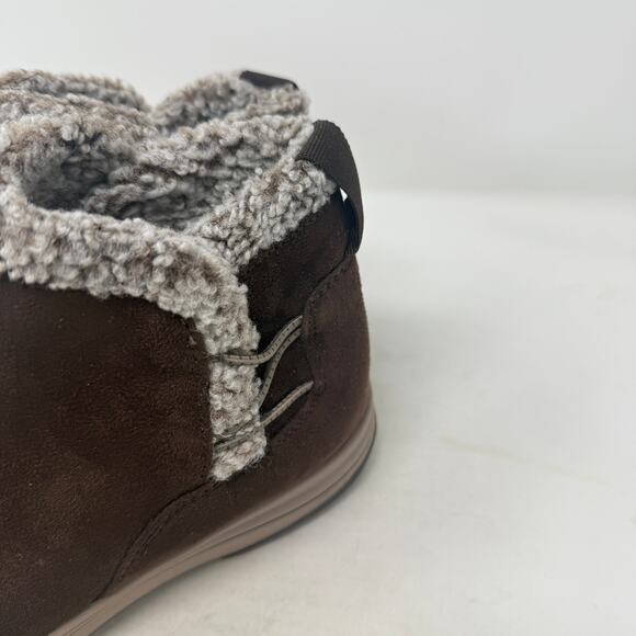 Clarks Cloudsteppers Breeze Winter Boots Brown Faux Fur Lined Ankle Size 7W - Picture 8 of 13